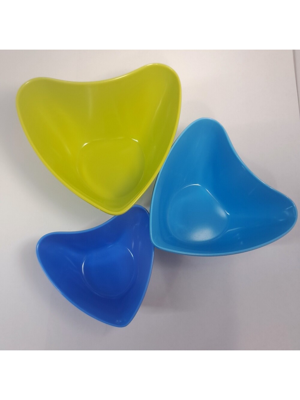 Rachel Ray Heart Nesting Bowls Measuring Cups Melamine Set 3 blue green hipster